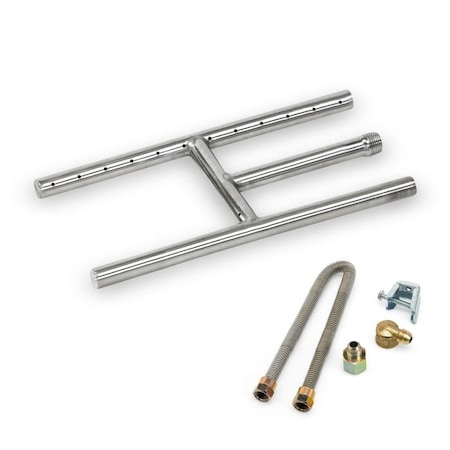 American Fire Glass 12 in x 6 in Stainless Steel H-Style Burner SS-H-12